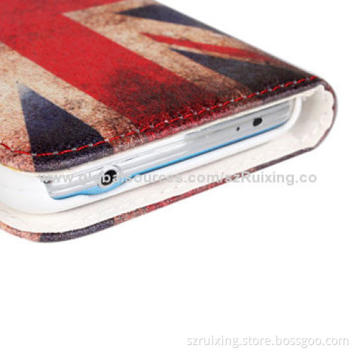 New 2-in-1 PU Leather Phone Case for Samsung Galaxy S5, with Flag Image and Stand Function
